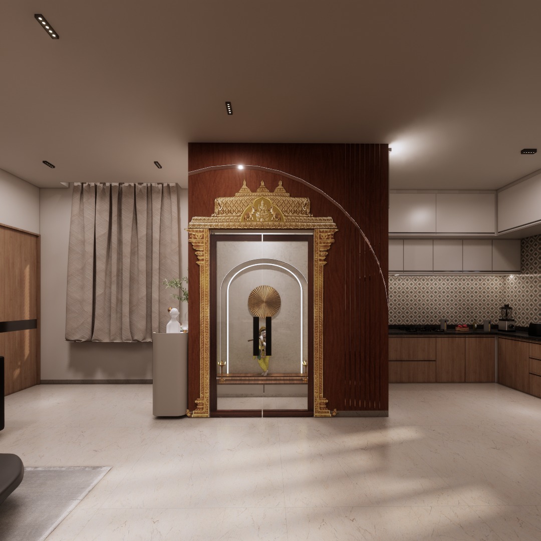 Kitchen with compact layout and durable counters