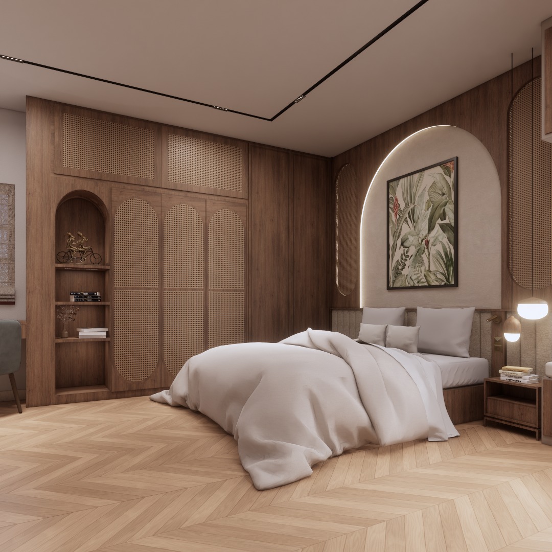 Material board / finish detail — tiles and timber