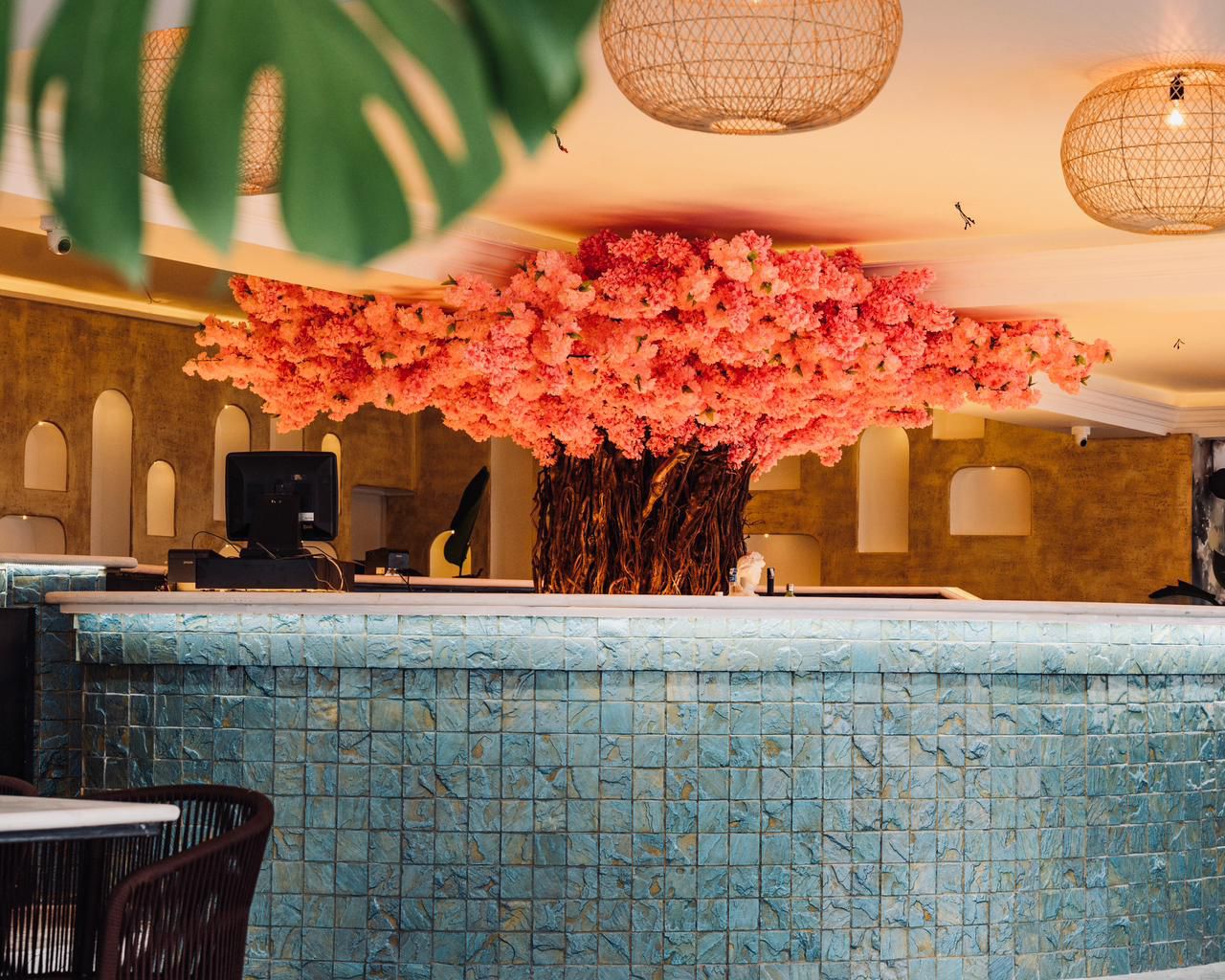 Nighttime ambiance — layered lighting and warm accents