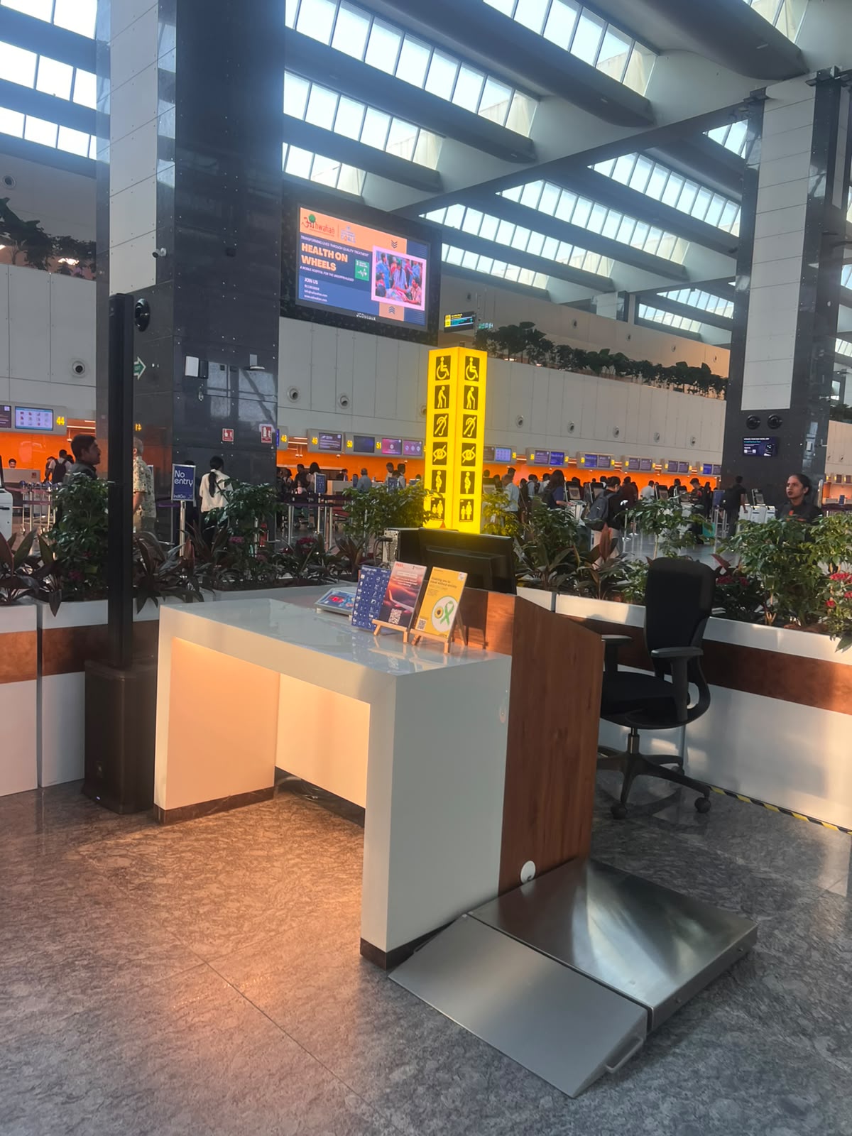 Comfortable seating area with charging points